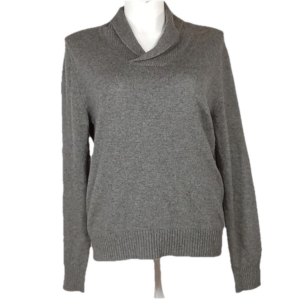 Banana Republic Sweater LARGE‎ Brown Soft Lambs Wool Long Sl V Neckline Stretch